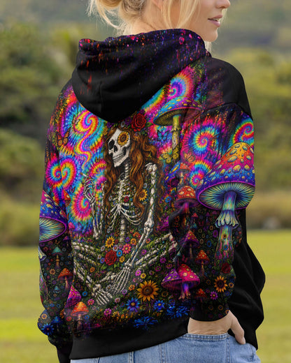 PSYCHEDELIC SKELETON COLORFUL SWIRL ALL OVER PRINT  - TLTW1605261
