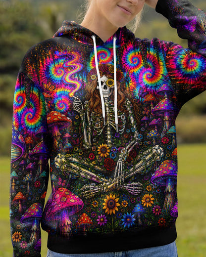 PSYCHEDELIC SKELETON COLORFUL SWIRL ALL OVER PRINT  - TLTW1605261