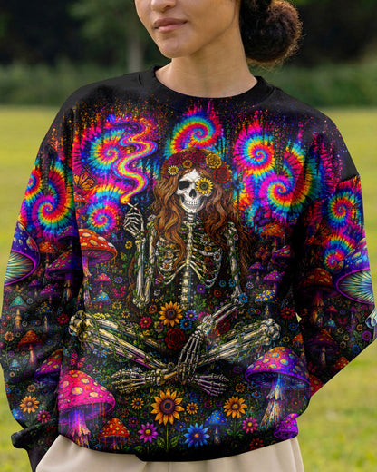 PSYCHEDELIC SKELETON COLORFUL SWIRL ALL OVER PRINT  - TLTW1605261