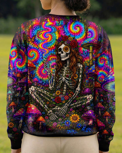 PSYCHEDELIC SKELETON COLORFUL SWIRL ALL OVER PRINT  - TLTW1605261