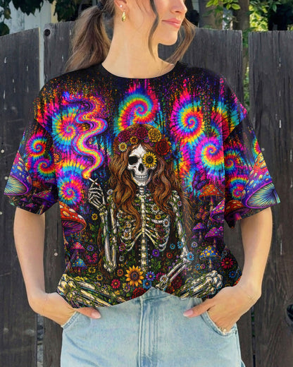 PSYCHEDELIC SKELETON COLORFUL SWIRL ALL OVER PRINT  - TLTW1605261