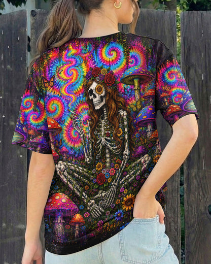 PSYCHEDELIC SKELETON COLORFUL SWIRL ALL OVER PRINT  - TLTW1605261