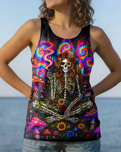 PSYCHEDELIC SKELETON COLORFUL SWIRL ALL OVER PRINT  - TLTW1605261