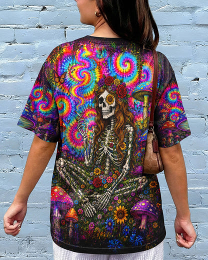 PSYCHEDELIC SKELETON COLORFUL SWIRL ALL OVER PRINT  - TLTW1605261