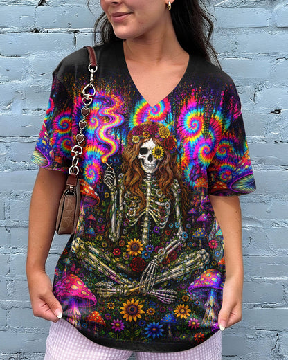 PSYCHEDELIC SKELETON COLORFUL SWIRL ALL OVER PRINT  - TLTW1605261