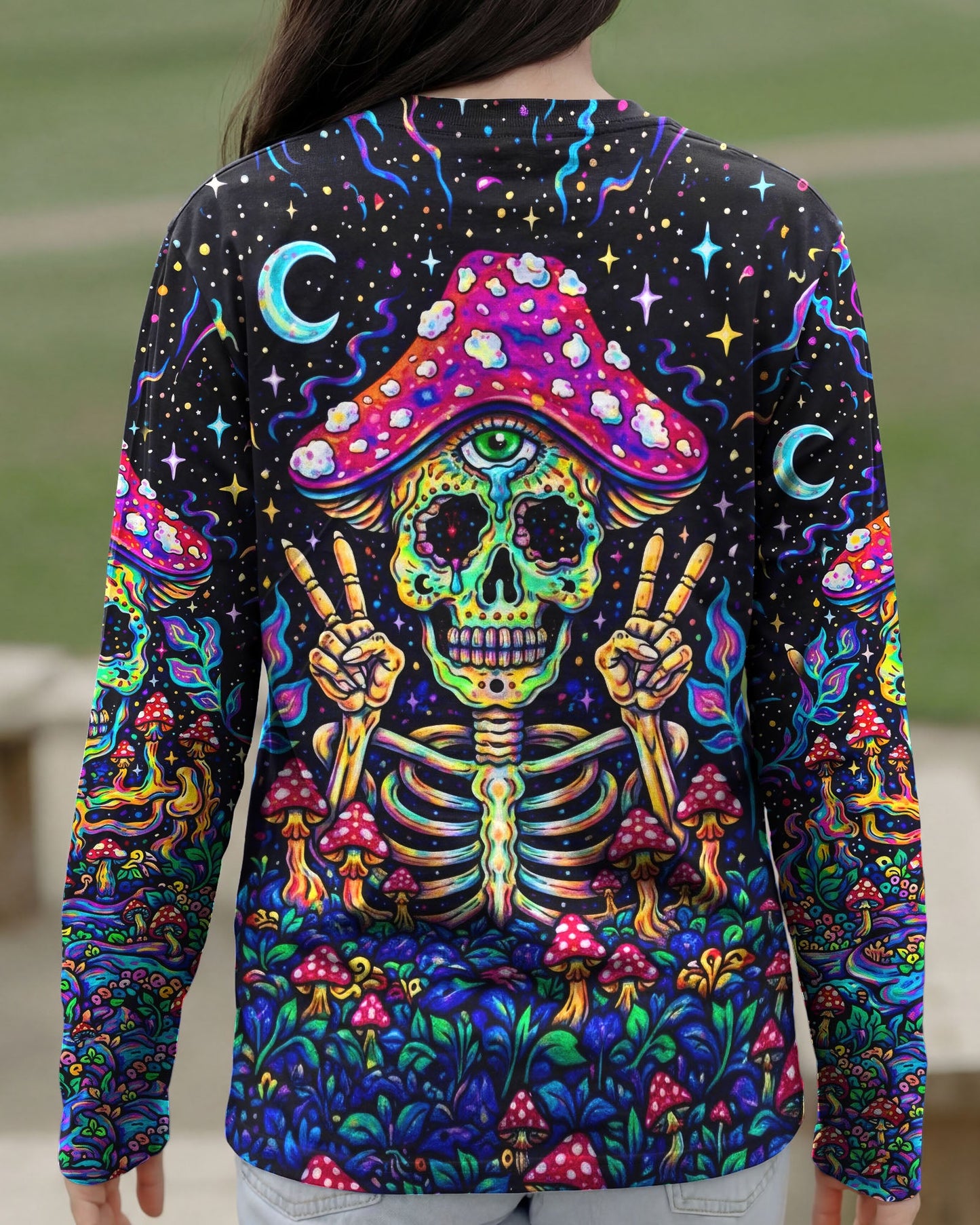 HIPPIE SKULL MUSHROOM PSYCHEDELIC ALL OVER PRINT  - TLTW2004263