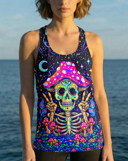 HIPPIE SKULL MUSHROOM PSYCHEDELIC ALL OVER PRINT  - TLTW2004263