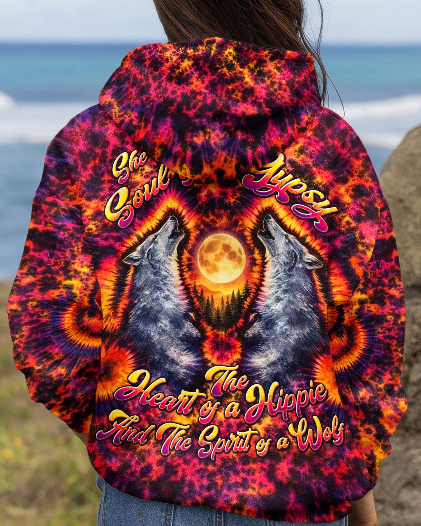 SPIRIT OF A WOLF WATERCOLOR  PATTERN ALL OVER PRINT - TLTW2005262