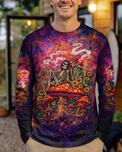 PSYCHEDELIC SKELETON SUNFLOWER MUSHROOM ALL OVER PRINT  - TLTW2104261