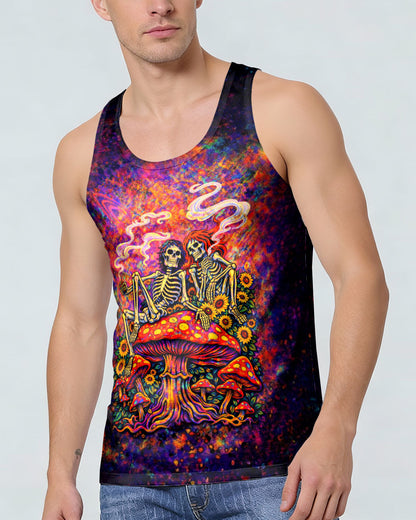 PSYCHEDELIC SKELETON SUNFLOWER MUSHROOM ALL OVER PRINT  - TLTW2104261