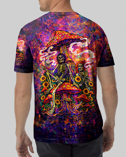 PSYCHEDELIC SKELETON SUNFLOWER MUSHROOM ALL OVER PRINT  - TLTW2104261