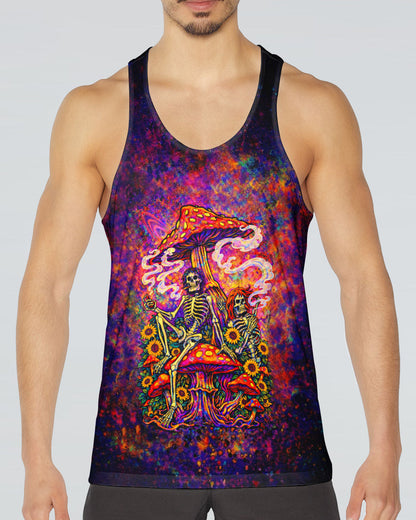 PSYCHEDELIC SKELETON SUNFLOWER MUSHROOM ALL OVER PRINT  - TLTW2104261
