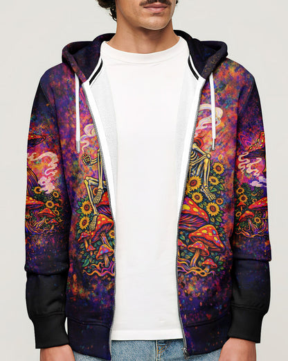 PSYCHEDELIC SKELETON SUNFLOWER MUSHROOM ALL OVER PRINT  - TLTW2104261