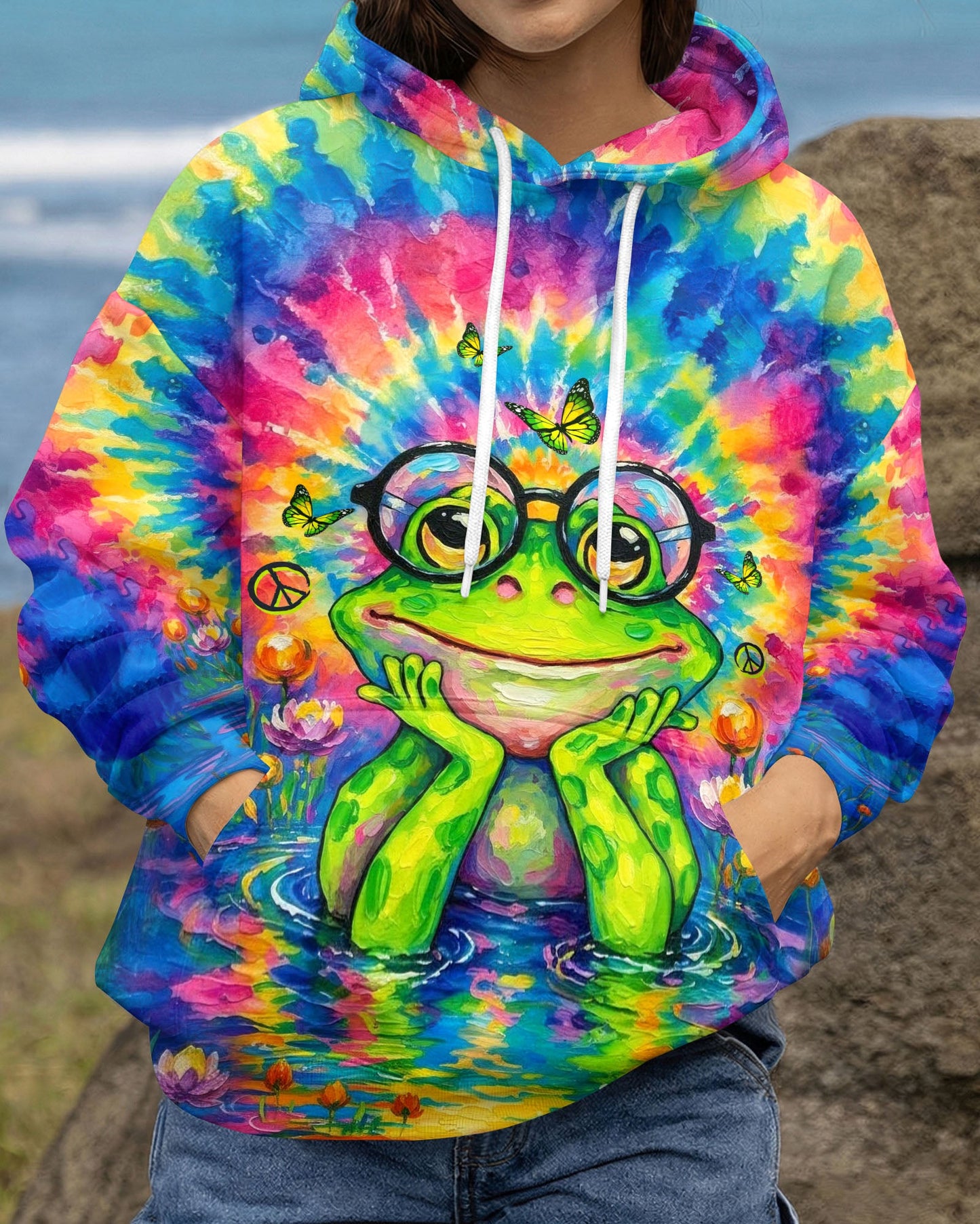 BE YOU THE WORLD WILL ADJUST FROG ALL OVER PRINT - TLTW2304263