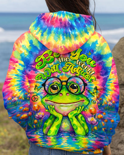 BE YOU THE WORLD WILL ADJUST FROG ALL OVER PRINT - TLTW2304263