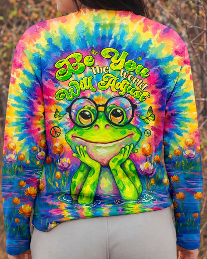 BE YOU THE WORLD WILL ADJUST FROG ALL OVER PRINT - TLTW2304263