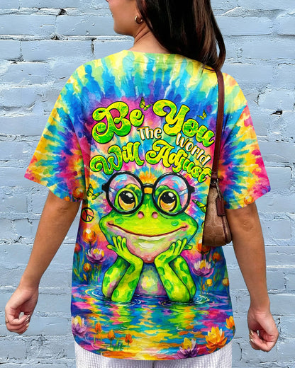 BE YOU THE WORLD WILL ADJUST FROG ALL OVER PRINT - TLTW2304263