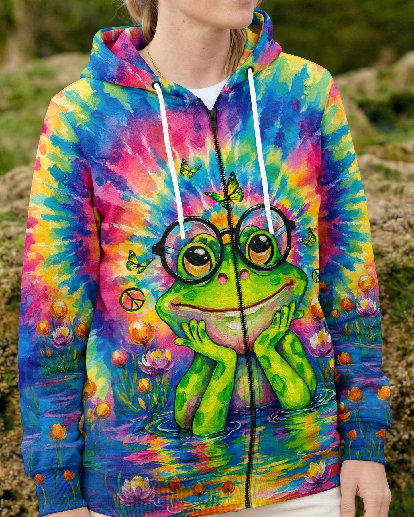 BE YOU THE WORLD WILL ADJUST FROG ALL OVER PRINT - TLTW2304263