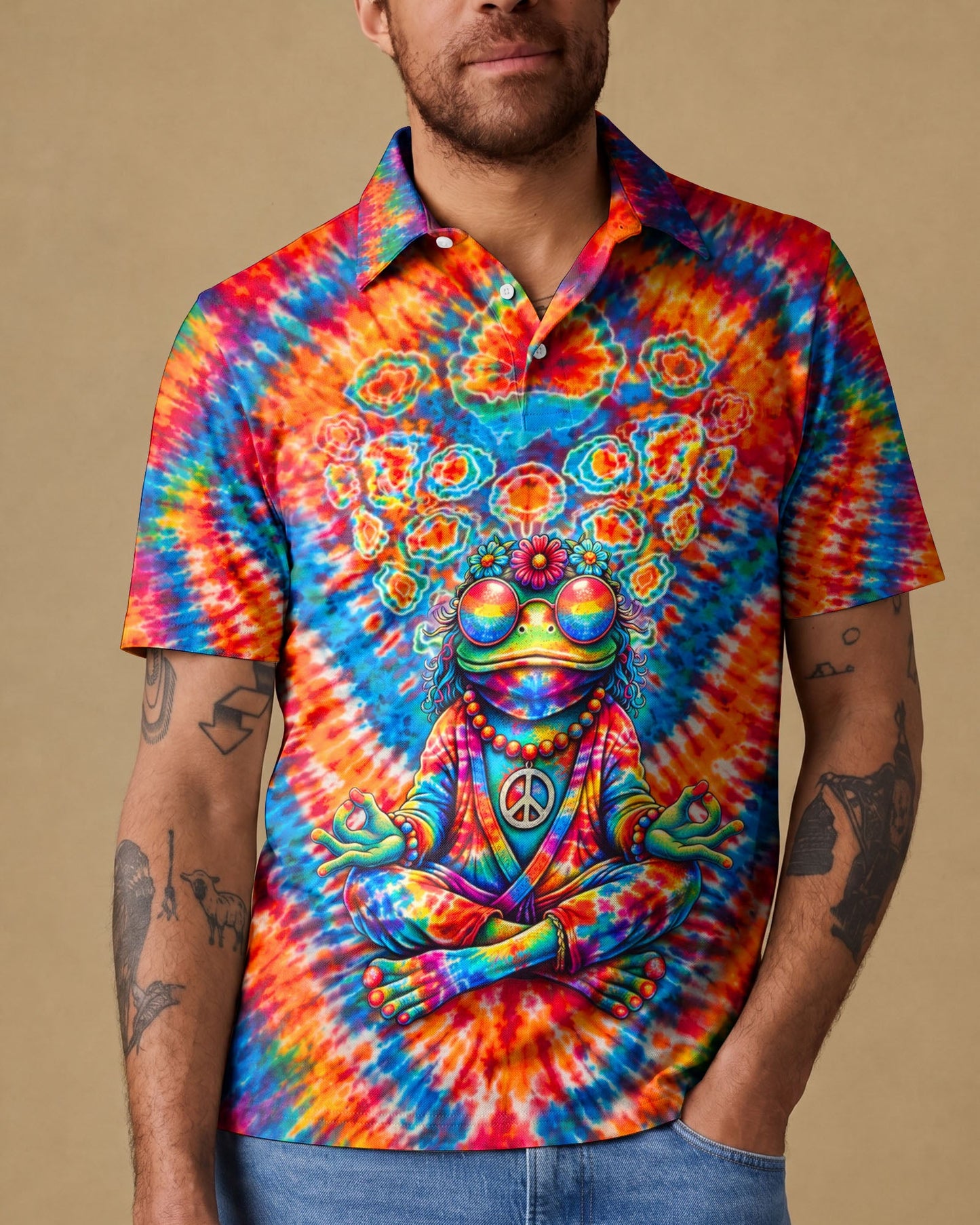 JUST BREATHE FROG V PATTERN ALL OVER PRINT - TLTW2306263