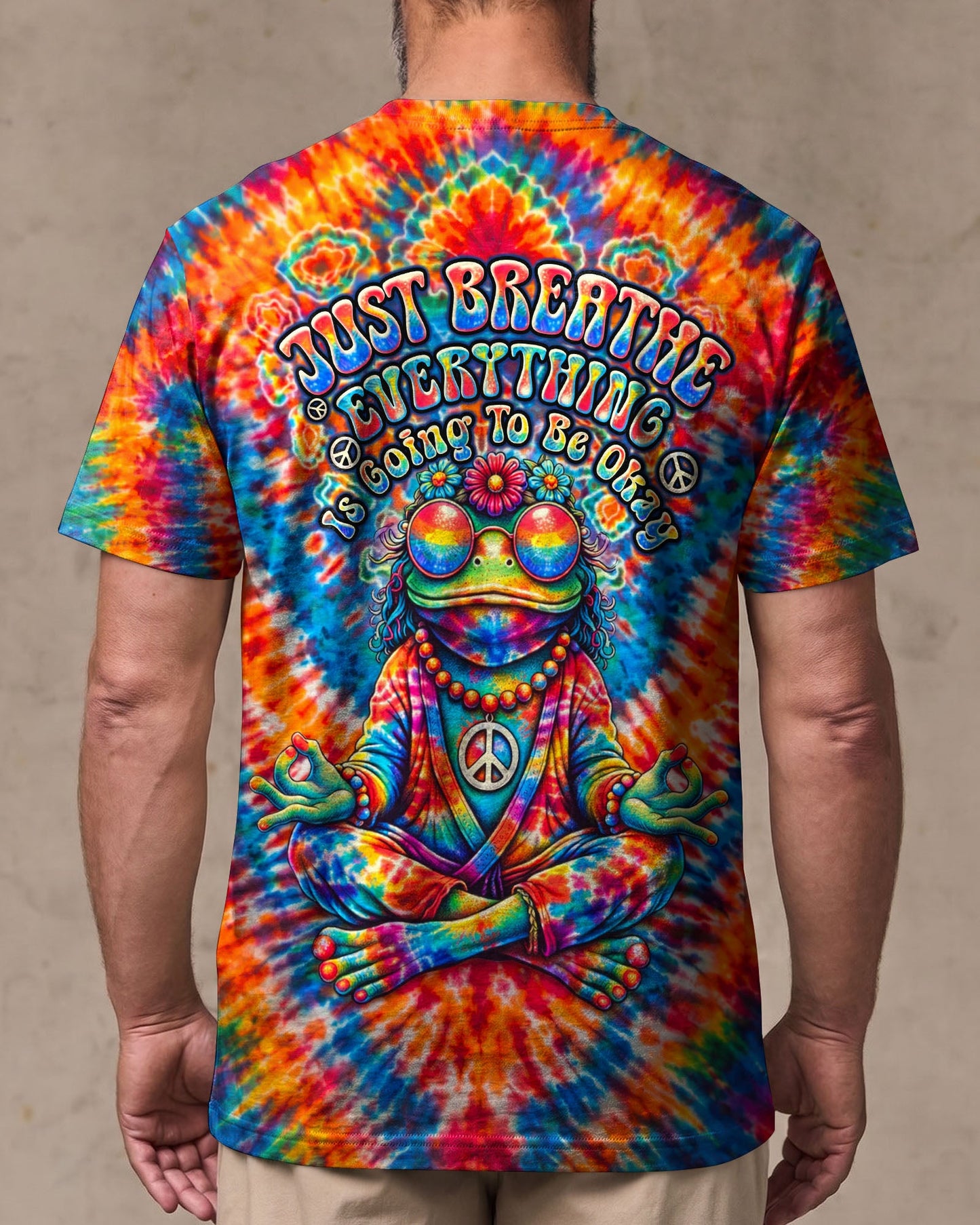 JUST BREATHE FROG V PATTERN ALL OVER PRINT - TLTW2306263
