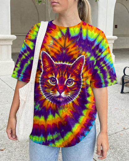 FUNNY CAT VIBRANT NEON BURST ALL OVER PRINT - TLTW2505264
