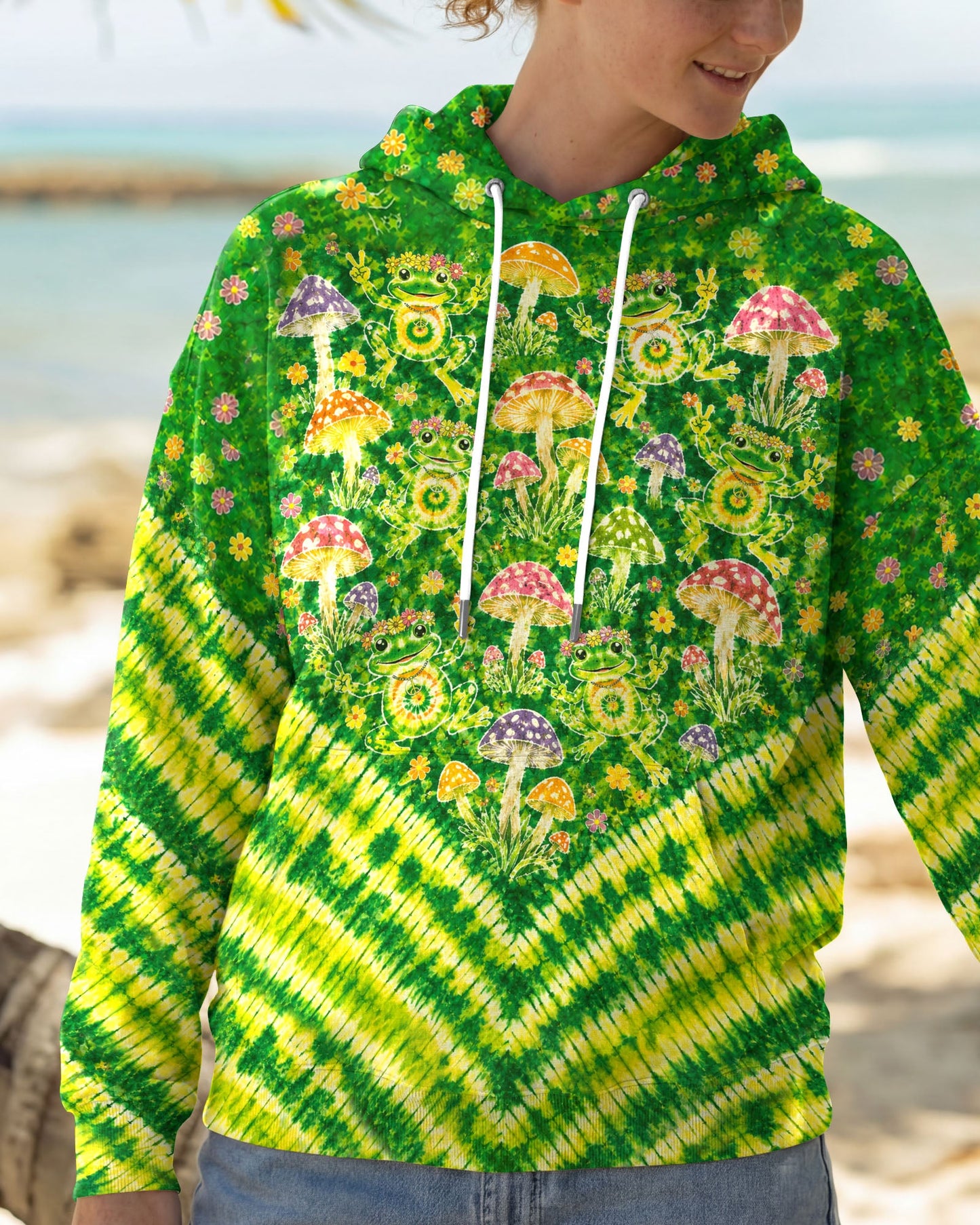 GROOVY FROGS AND MUSHROOMS V PATTERN ALL OVER PRINT  - TLTW3006263