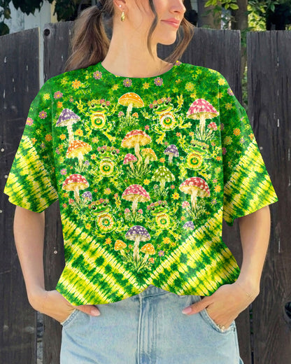 GROOVY FROGS AND MUSHROOMS V PATTERN ALL OVER PRINT  - TLTW3006263