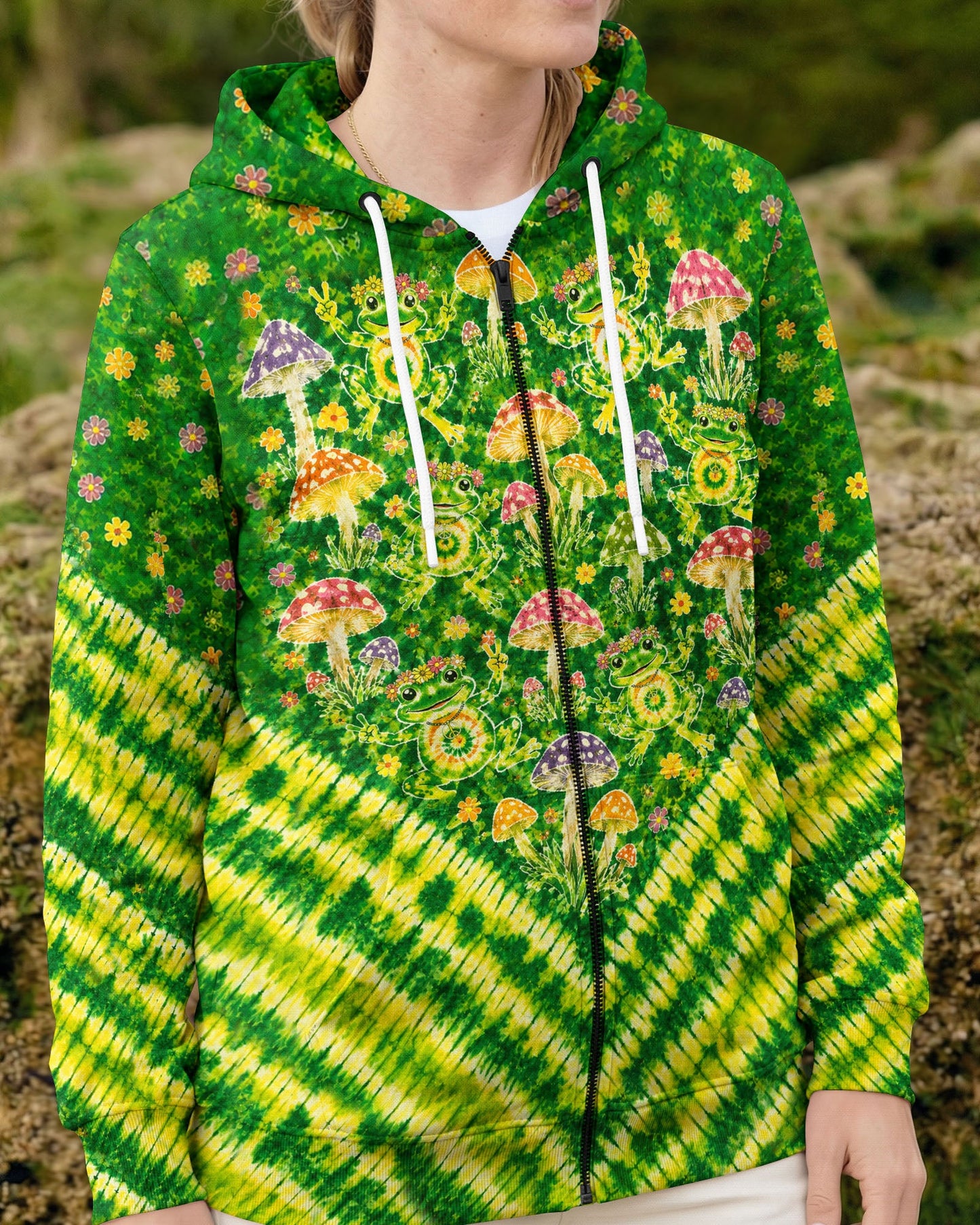 GROOVY FROGS AND MUSHROOMS V PATTERN ALL OVER PRINT  - TLTW3006263