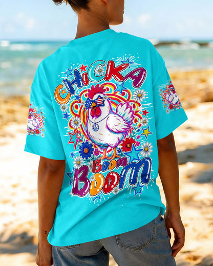 CHICKA BOOM BOOM HIPPIE CHICKEN ALL OVER PRINT - TY0406264