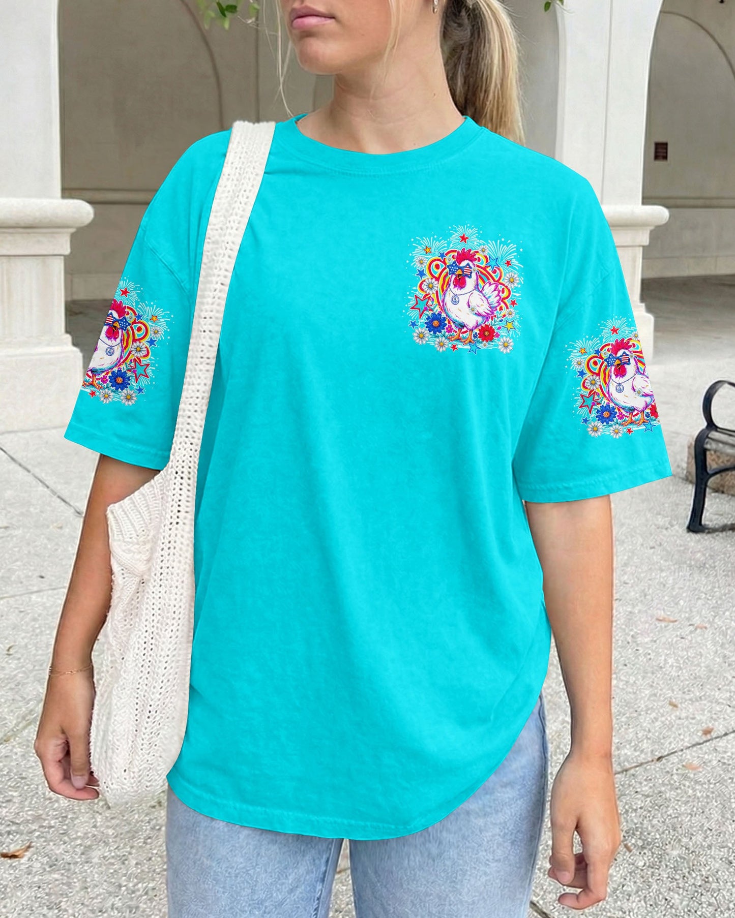 CHICKA BOOM BOOM HIPPIE CHICKEN ALL OVER PRINT - TY0406264