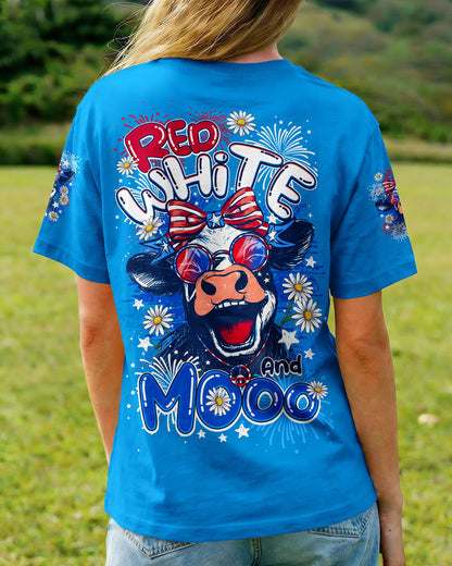 RED WHITE AND MOOO COW ALL OVER PRINT - TY0506262