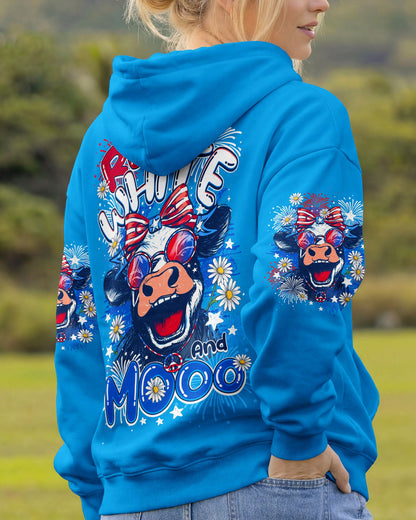 RED WHITE AND MOOO COW ALL OVER PRINT - TY0506262
