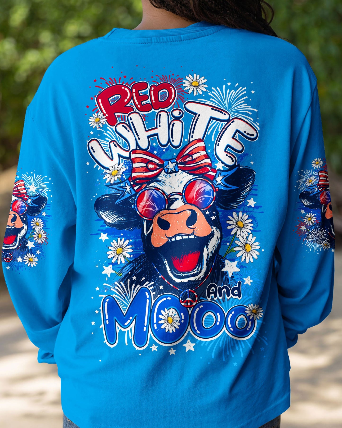 RED WHITE AND MOOO COW ALL OVER PRINT - TY0506262