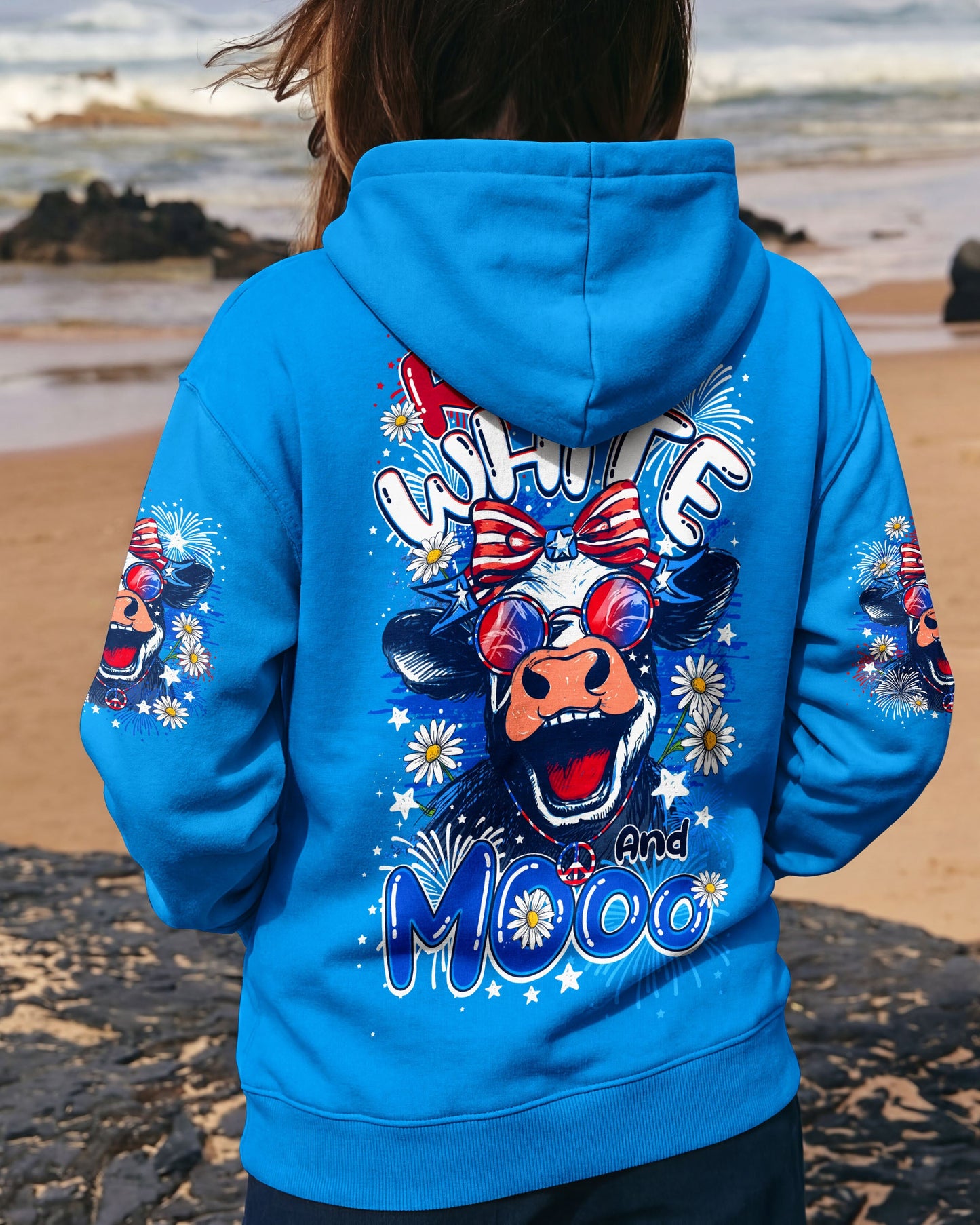 RED WHITE AND MOOO COW ALL OVER PRINT - TY0506262