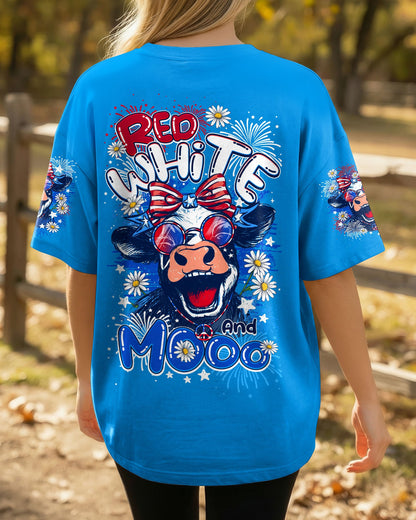 RED WHITE AND MOOO COW ALL OVER PRINT - TY0506262