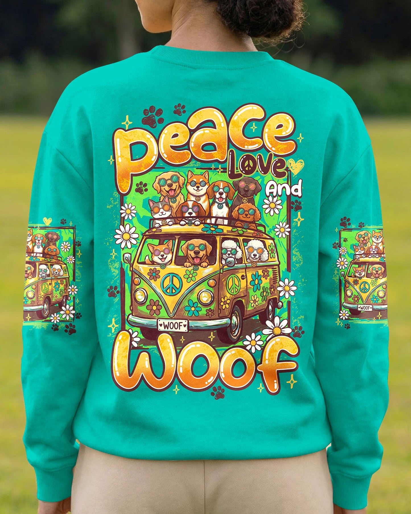 PEACE LOVE AND WOOF ALL OVER PRINT - TY0707261