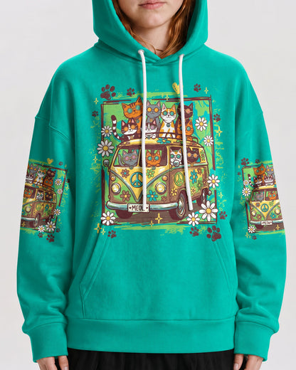 PEACE LOVE AND MEOW CATS KIDS ALL OVER PRINT - TY0707262