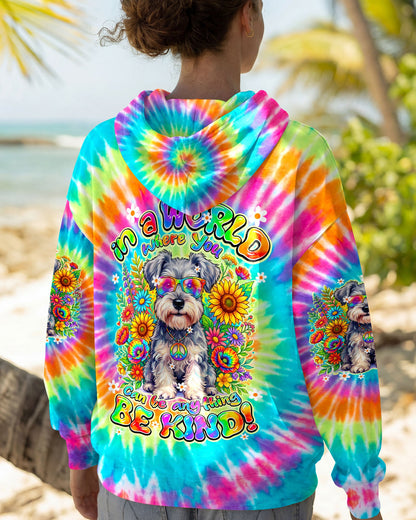 IN A WORLD WHERE YOU CAN BE ANYTHING BE KIND SCHNAUZER DOG ALL OVER PRINT - TY0805264