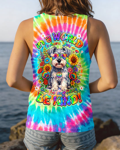IN A WORLD WHERE YOU CAN BE ANYTHING BE KIND SCHNAUZER DOG ALL OVER PRINT - TY0805264