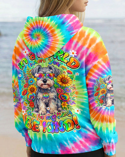 IN A WORLD WHERE YOU CAN BE ANYTHING BE KIND SCHNAUZER DOG ALL OVER PRINT - TY0805264