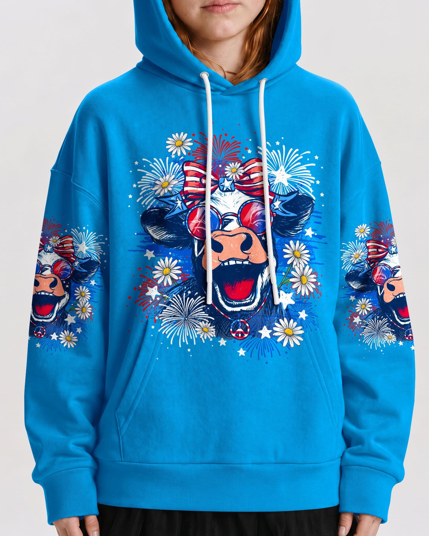 RED WHITE AND MOOO COW KIDS ALL OVER PRINT - TY0806261