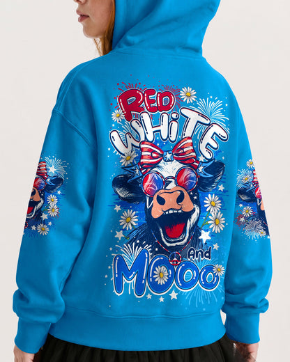 RED WHITE AND MOOO COW KIDS ALL OVER PRINT - TY0806261
