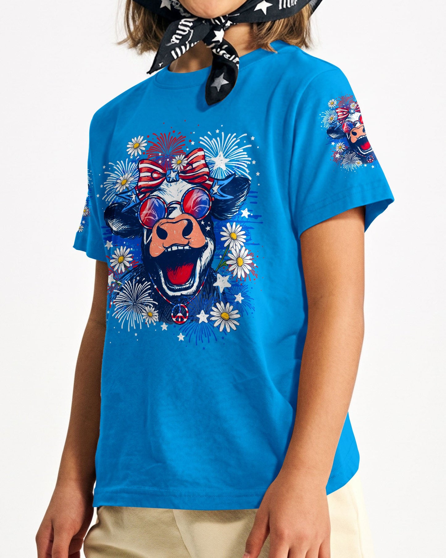 RED WHITE AND MOOO COW KIDS ALL OVER PRINT - TY0806261
