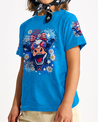 RED WHITE AND MOOO COW KIDS ALL OVER PRINT - TY0806261
