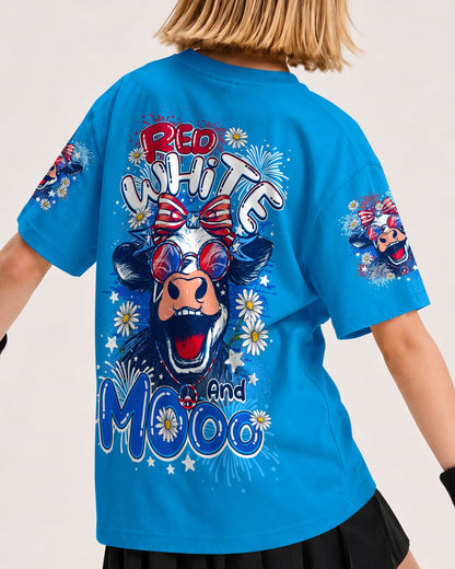 RED WHITE AND MOOO COW KIDS ALL OVER PRINT - TY0806261