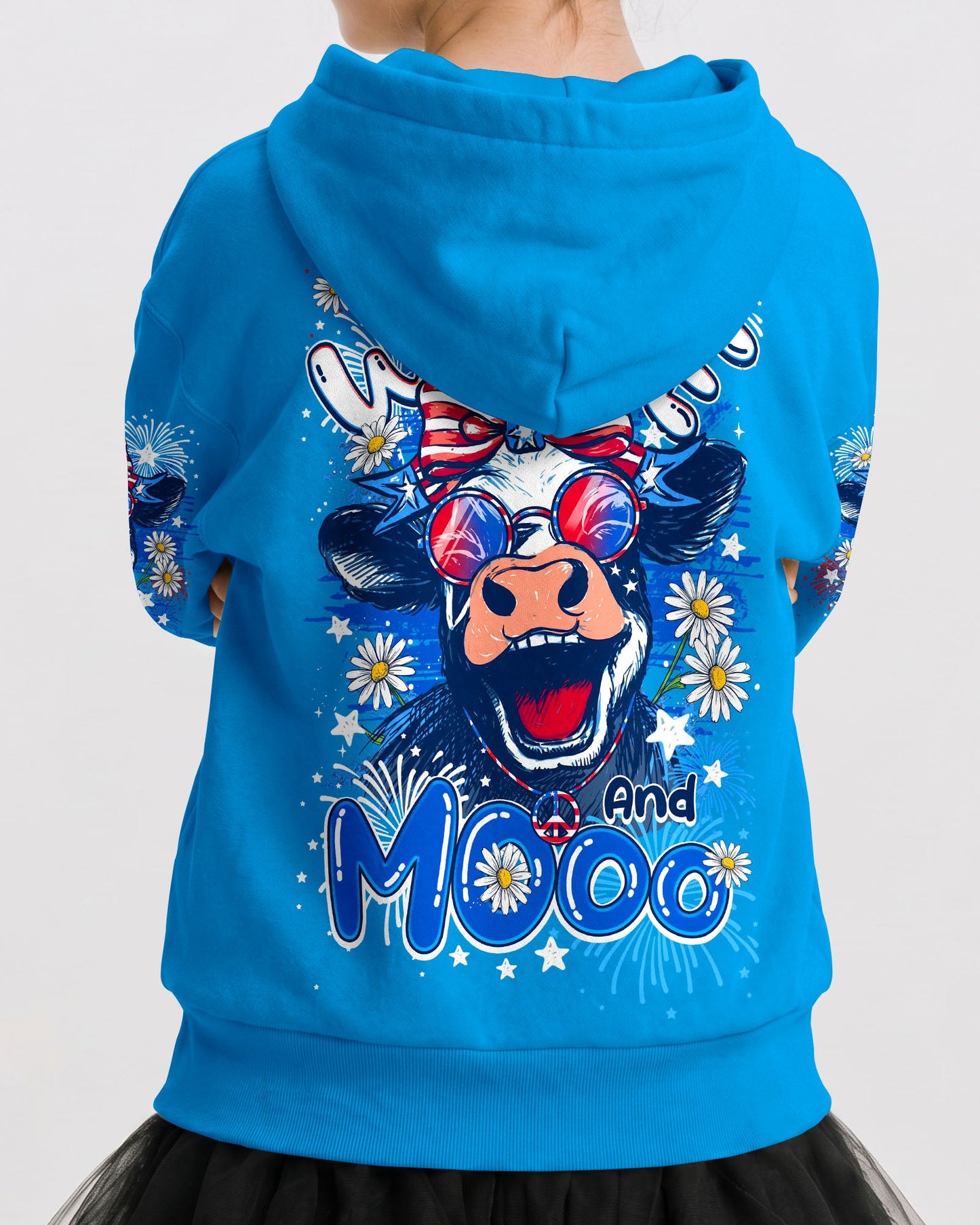 RED WHITE AND MOOO COW KIDS ALL OVER PRINT - TY0806261