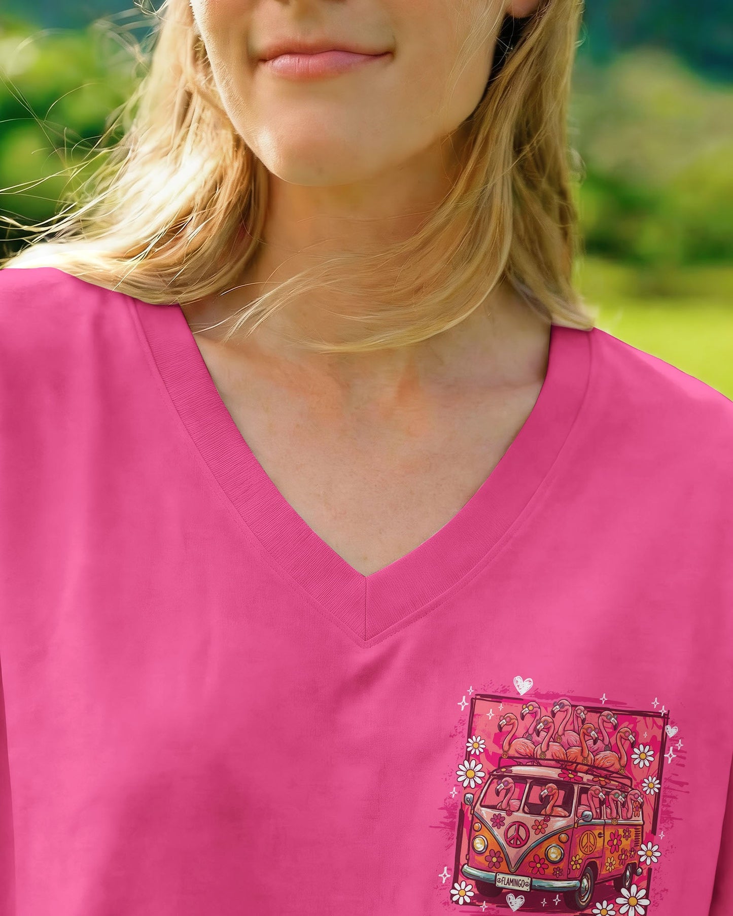 PEACE LOVE AN FLAMINGOS ALL OVER PRINT - TY0807261