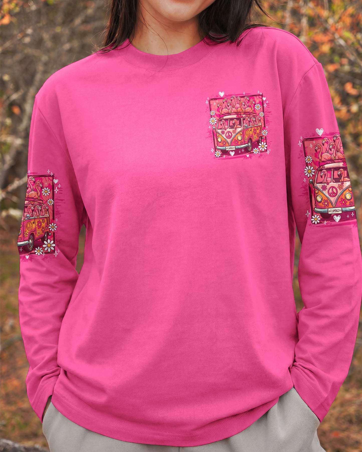 PEACE LOVE AN FLAMINGOS ALL OVER PRINT - TY0807261