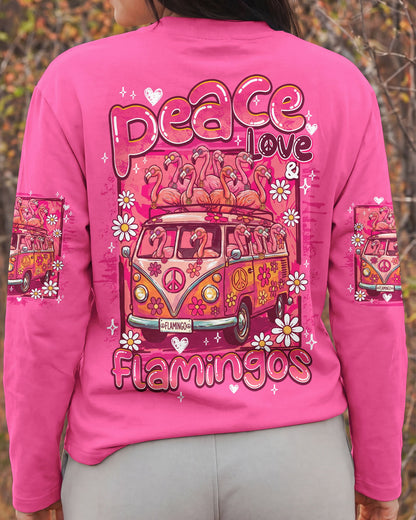 PEACE LOVE AN FLAMINGOS ALL OVER PRINT - TY0807261