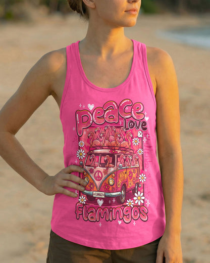 PEACE LOVE AN FLAMINGOS ALL OVER PRINT - TY0807261